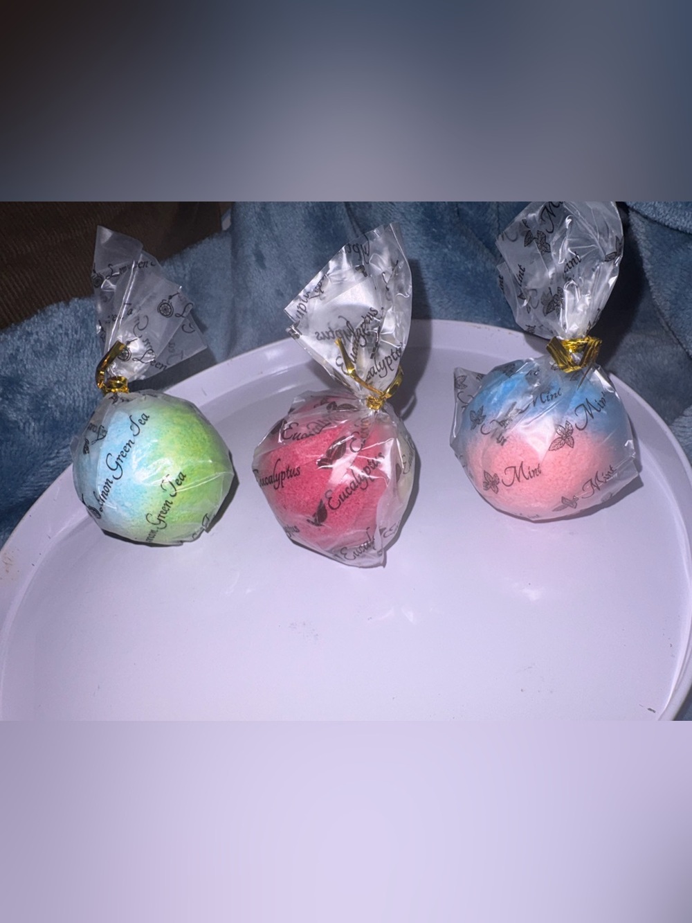 Assorted Wrapped Bath Bombs - Red Pink, Green, Blue